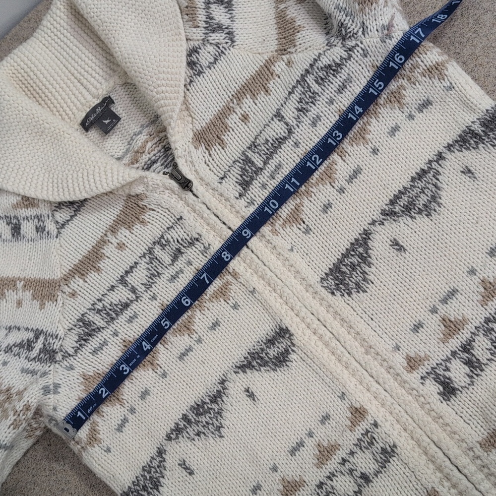 Eddie Bauer Wool Blend Sweater, Full Zip Cardigan, Aztec, Women's Small - Picture 7 of 15